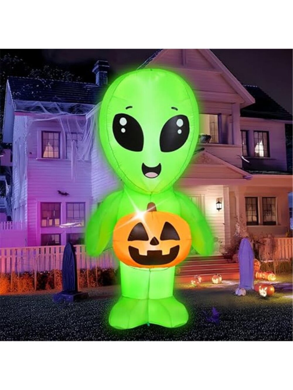 Joiedomi 5ft Tall Halloween Inflatable Alien, Alien Inflatable with Blow Up